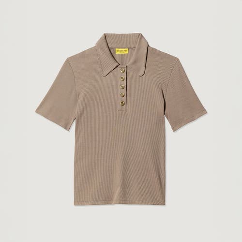 Hikerkind Ribbed Merino Polo In Gray