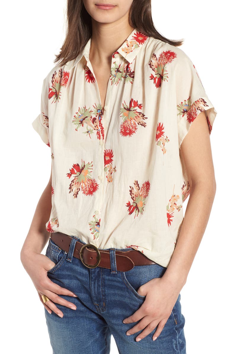 Madewell Central Cactus Floral Shirt, Main, color, 