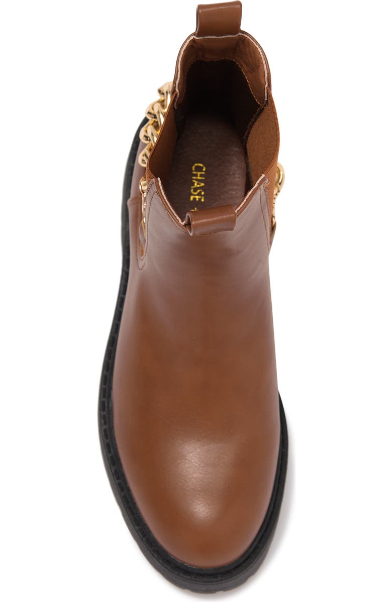 CHASE AND CHLOE ́ Chain Trimmed Chelsea Boot, Alternate, color, Tan Pu