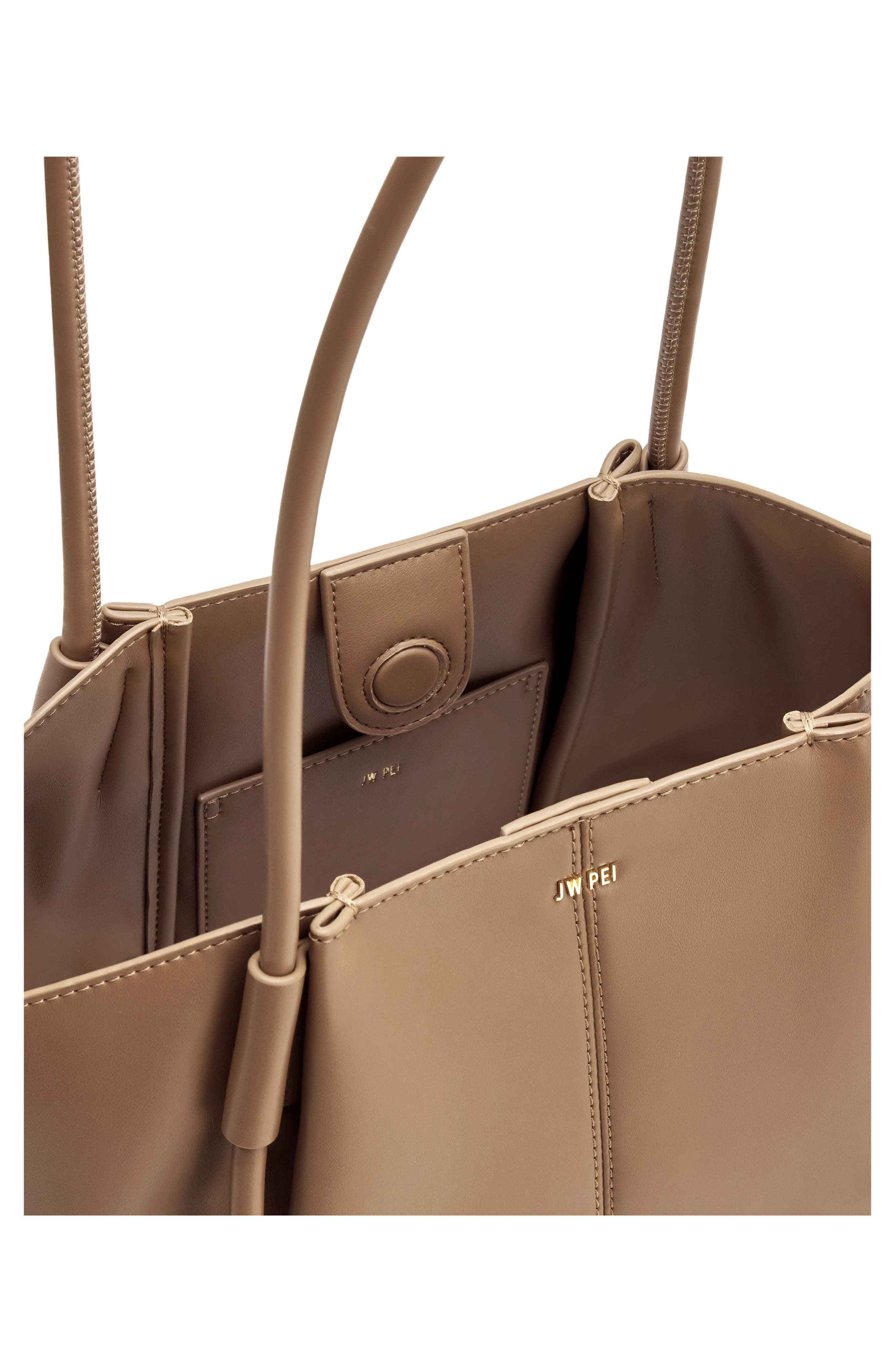 JW PEI Nala Faux Leather Wide Tote, Alternate, color, Clay Brown