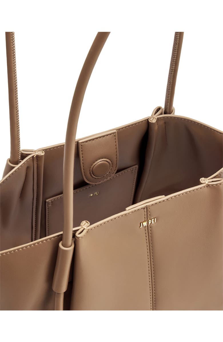 JW PEI Nala Faux Leather Wide Tote, Alternate, color, Clay Brown