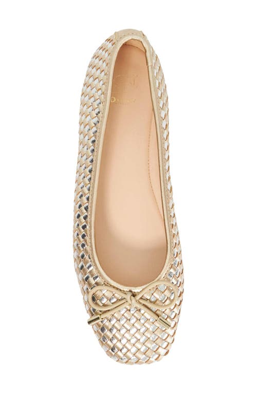 Dune London Heights Ballet Flat In Gold Multi