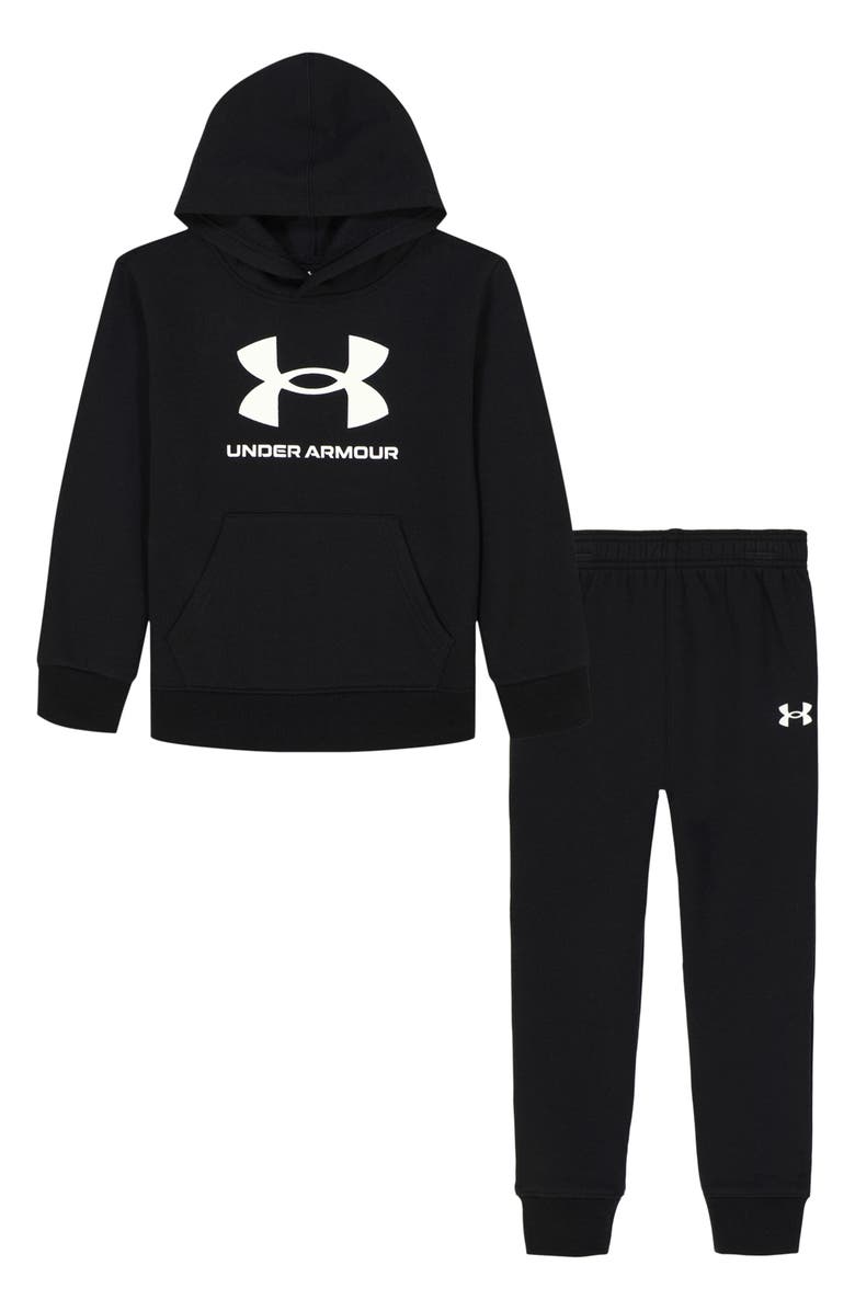 Under Armour Kids' Big Logo Hoodie & Joggers Set, Main, color, Black