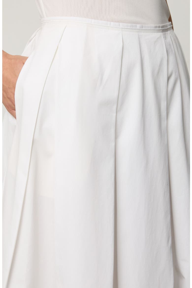 Organic Cotton Poplin A-Line Midi Skirt, Alternate, color, WHITE