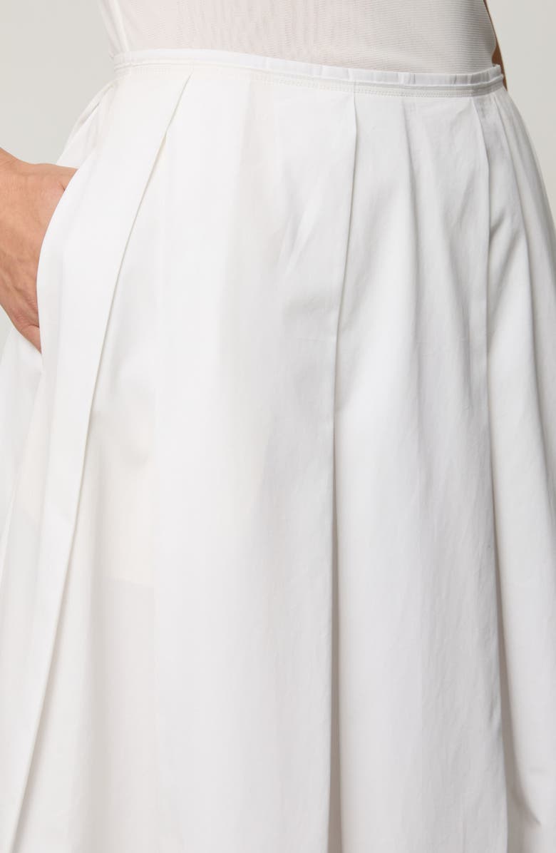 Lafayette 148 New York Organic Cotton Poplin A-Line Midi Skirt, Alternate, color, White