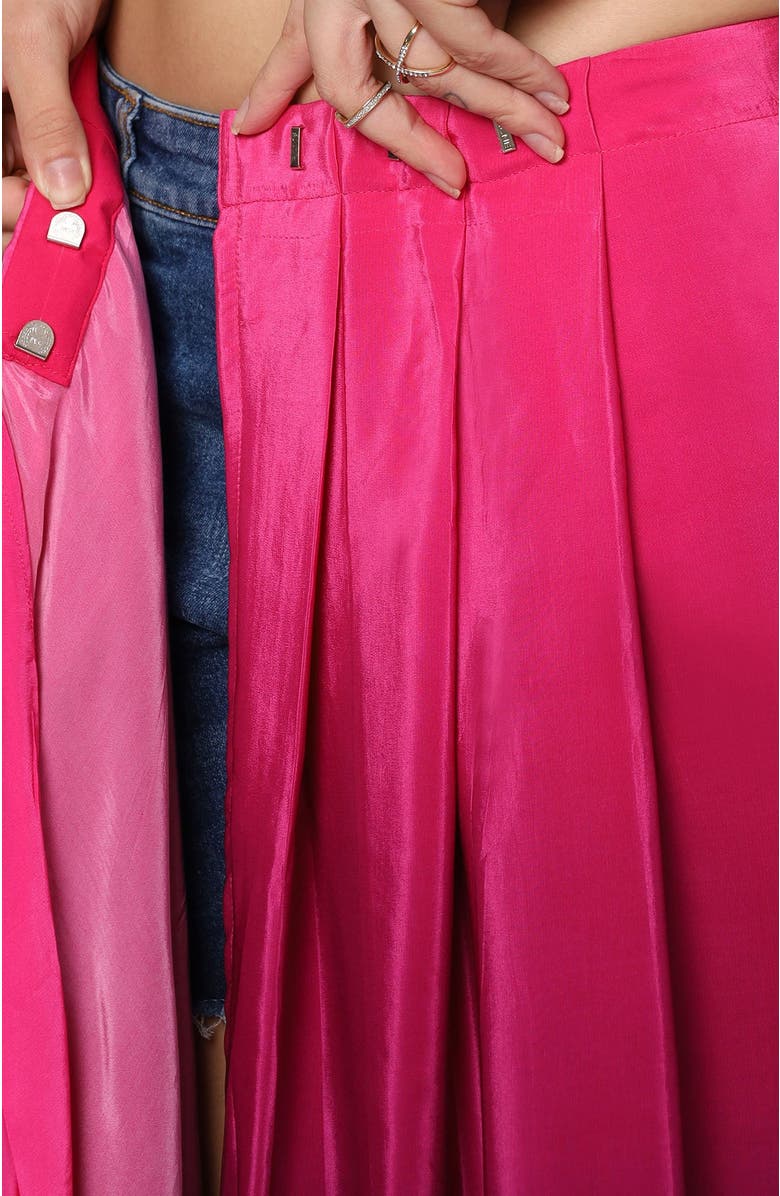 One Minute Saree<sup>®</sup> Alia Pink & Dark Grey Ombre Crepe Ready To Wear Saree, Alternate, color, 