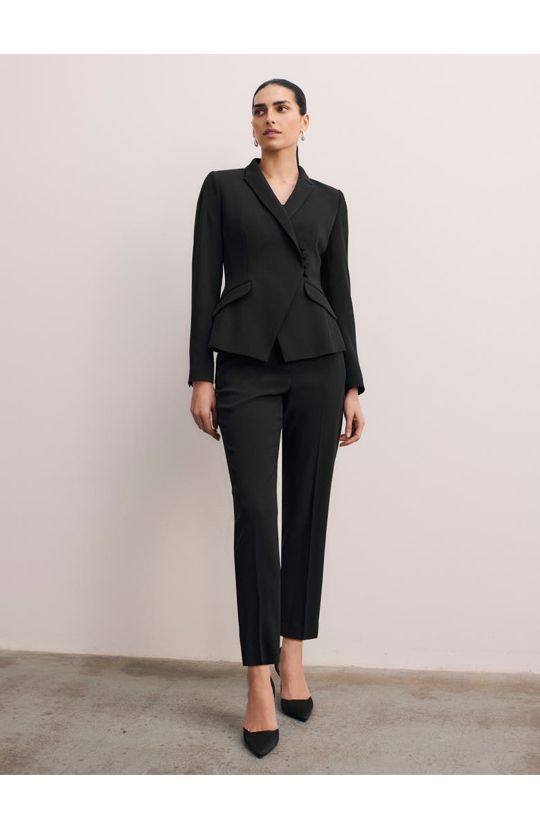The Fold Forino Clever Crepe Blazer, Alternate, color, Black