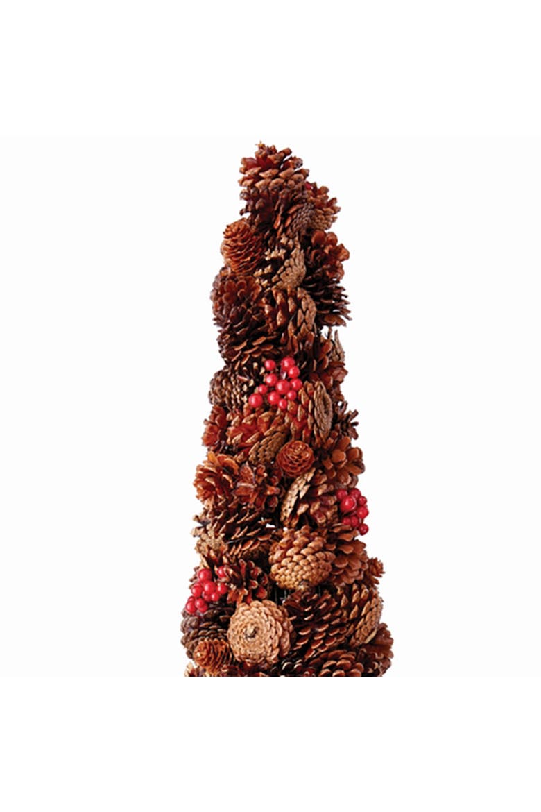Pine Cone & Berry Faux (Fake) 36"H Topiary, Alternate, color, Red