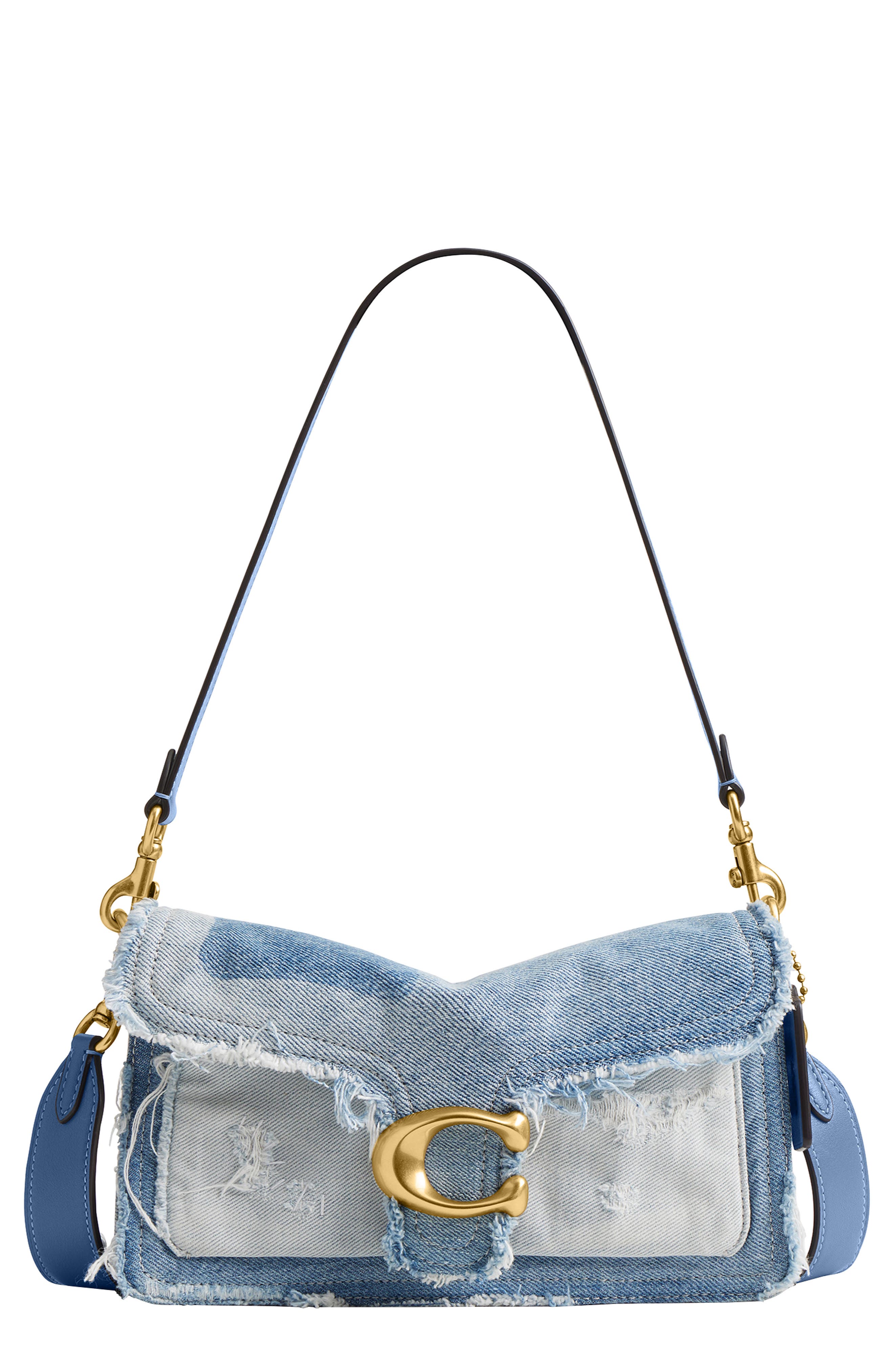COACH Tabby 26 Upcycled Denim Patchwork Shoulder Bag, Main, color, Denim Multi