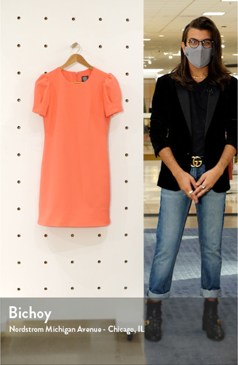 Short Sleeve Crepe Shift Dress, sales video thumbnail