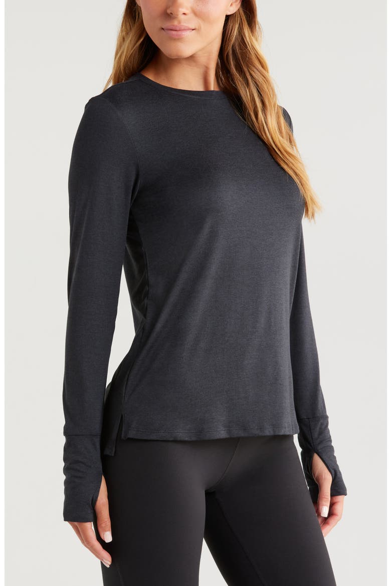 Liana Restore Soft Lite Long Sleeve T-Shirt, Alternate, color, BLACK