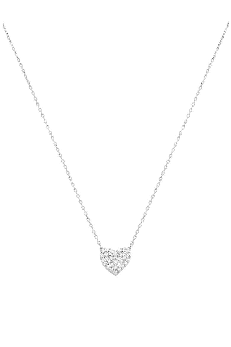 Sterling SIlver 18k Gold Plated Crystal Heart Necklace Everyday, Main, color, Silver