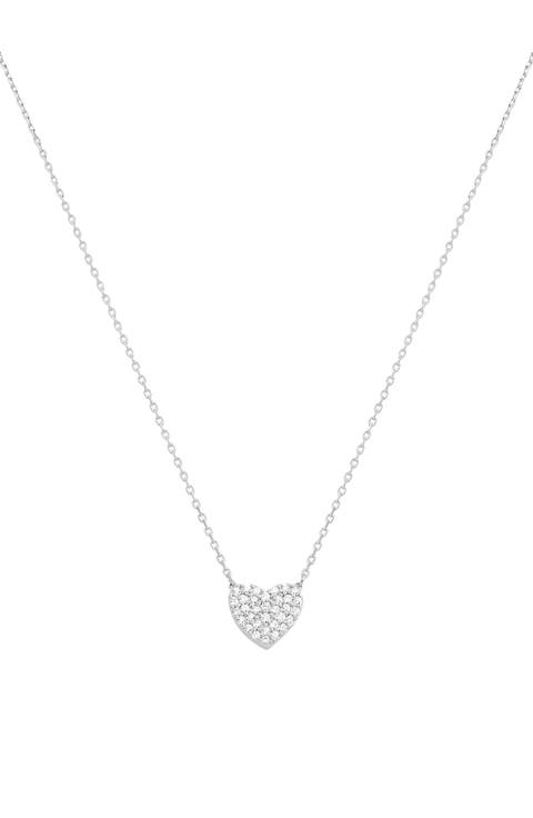 Sterling Silver 18k Gold Plated Crystal Heart Necklace Meaningful Everyday