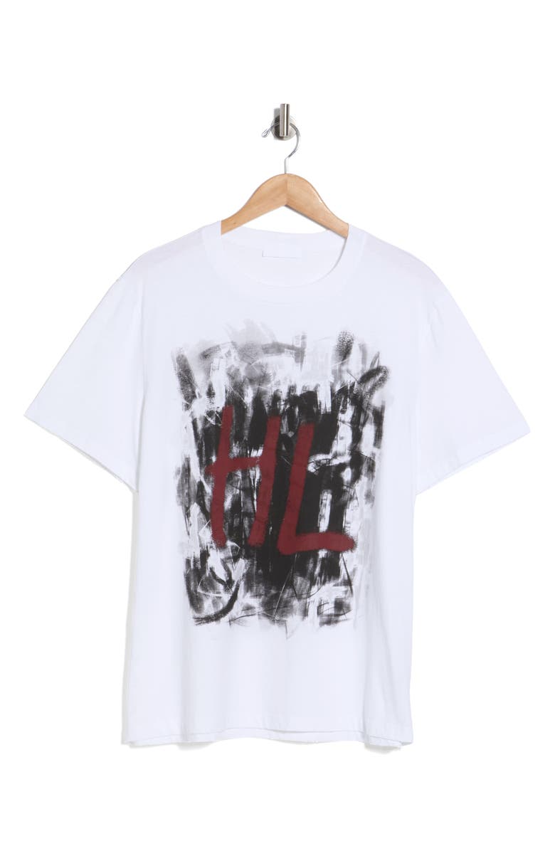 Helmut Lang Scribble Logo Graphic T-Shirt, Main, color, White/ Black