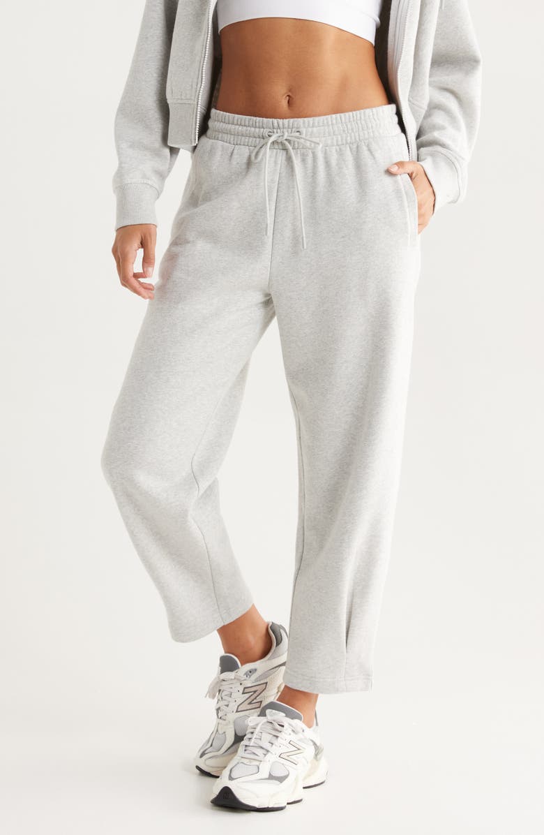 Zella Ultracozy Pleated Joggers, Main, color, Grey Light Heather
