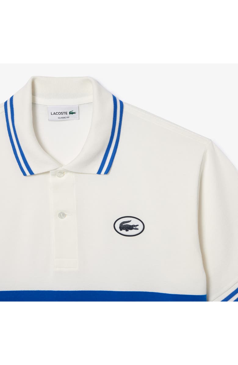 Lacoste Classic Fit Stripe Piqué Knit Polo, Alternate, color, Farine/ Ladigue