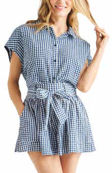 Splendid Gabrielle Cotton Blend Gingham Button-Up Shirt