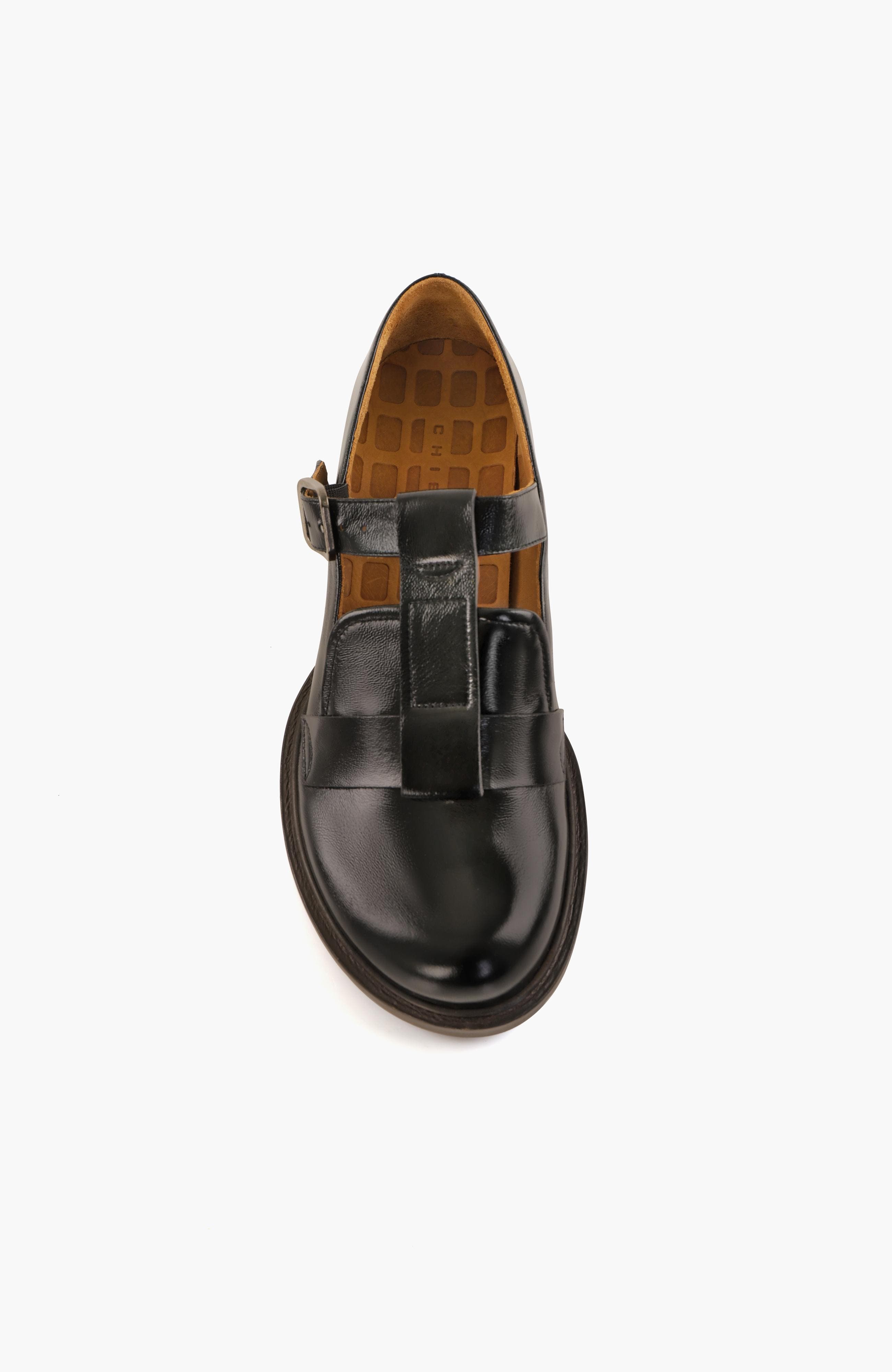 JEIYEI Patent leather Mary Jane flat, Alternate, color, Black