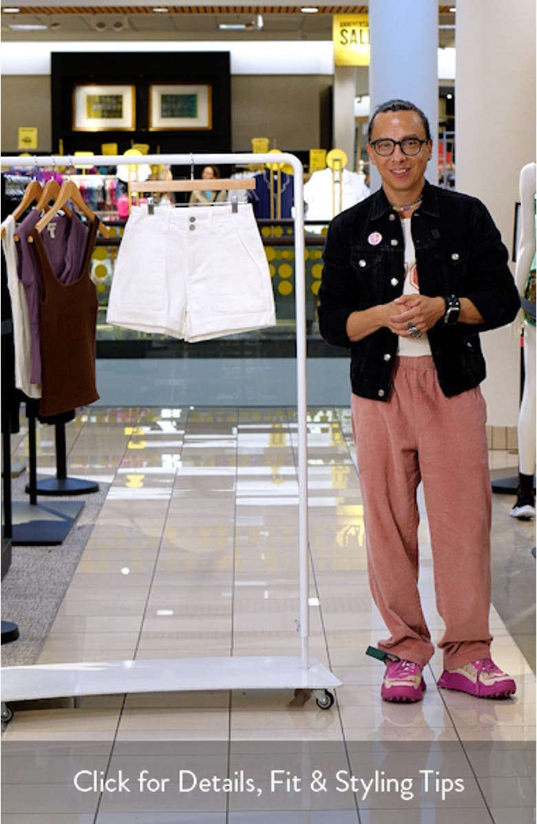 High Waist Cuffed Denim Shorts, sales video thumbnail