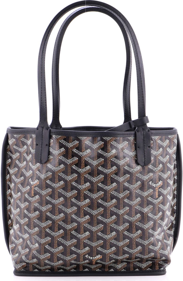 Pre-Owned Goyard Anjou Reversible Tote Coated Canvas Mini, Main, color, Black