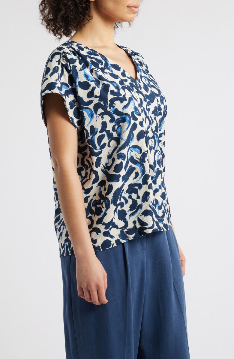 Masai Copenhagen Braidy Abstract Print Popover Top, Alternate, color, 
