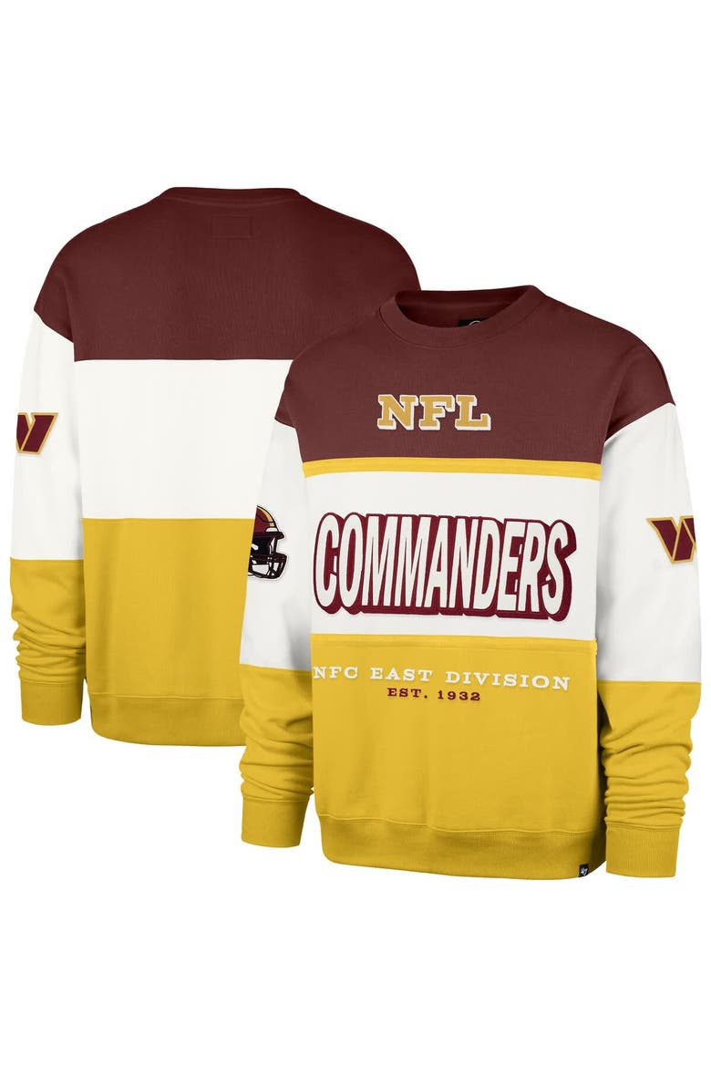 Men's '47 Burgundy/Gold Washington Commanders Breeze Maximalist Sweatshirt, Main, color, Burgundy