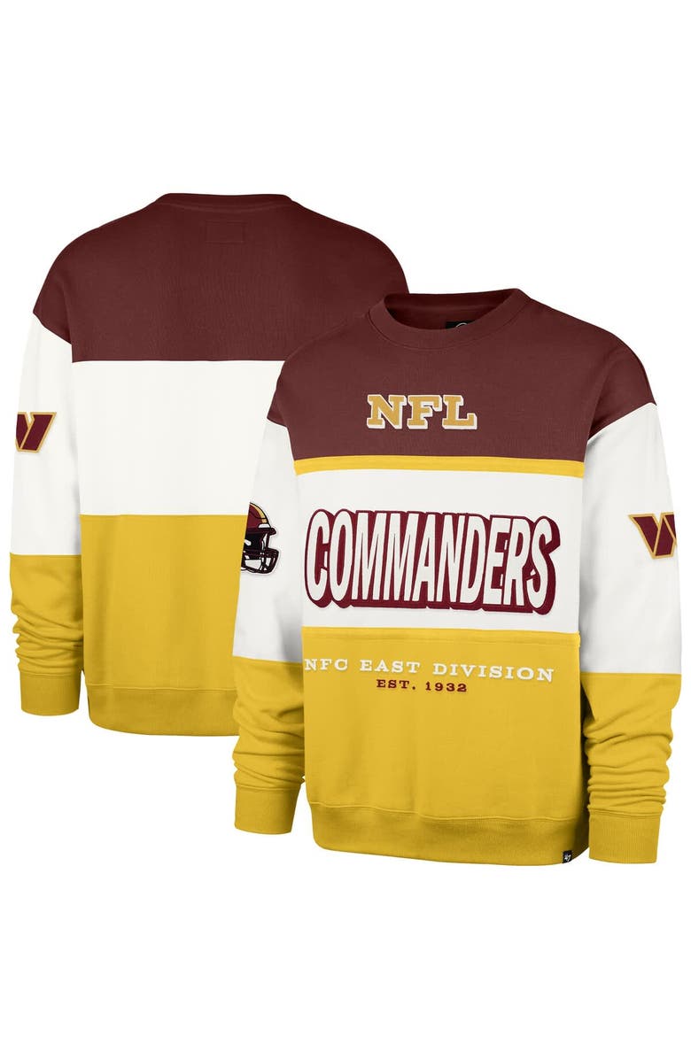 '47 Men's '47 Burgundy/Gold Washington Commanders Breeze Maximalist Sweatshirt, Main, color, Burgundy