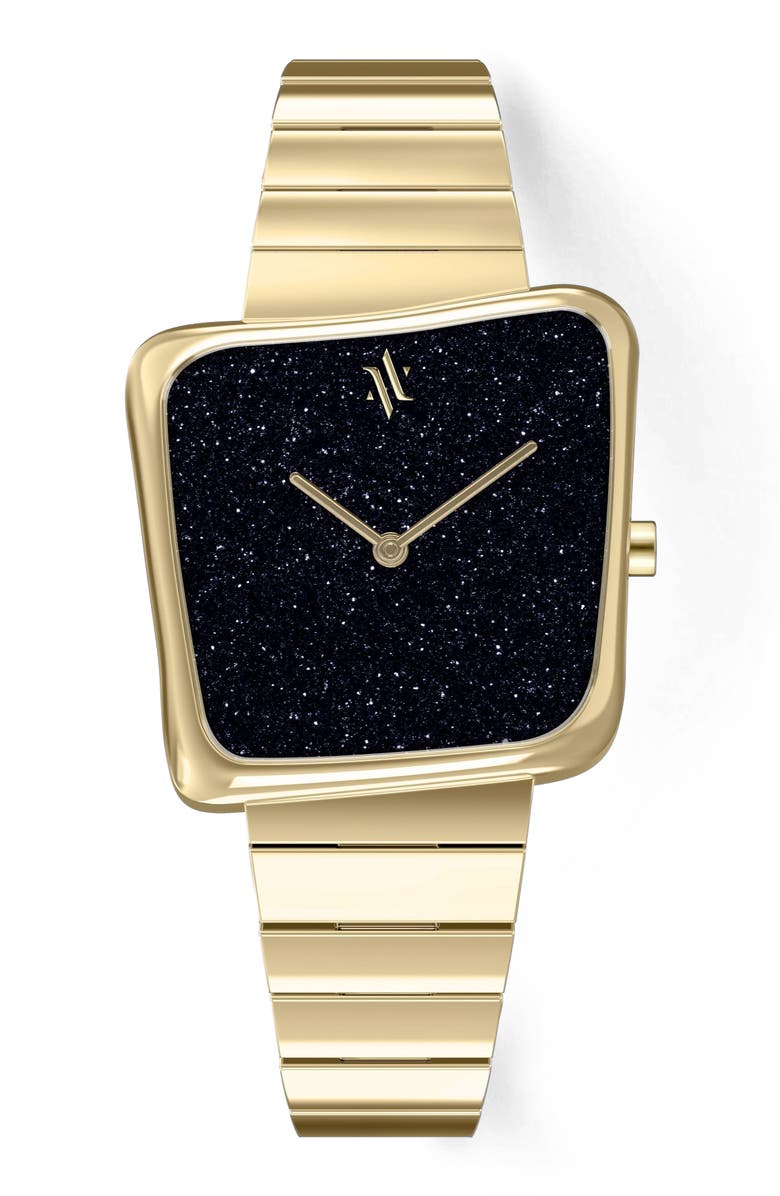VANNA Nebula Gemstone Watch, Main, color, Black Sandstone-Gold