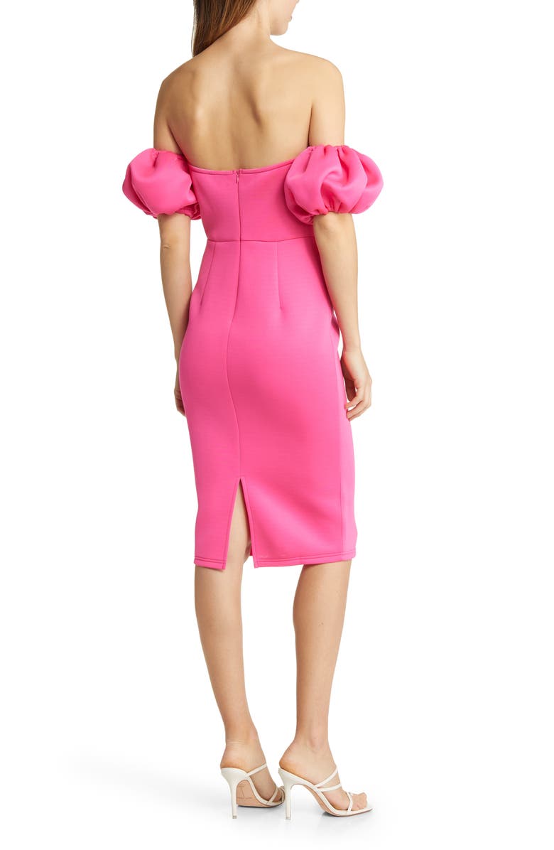 NIKKI LUND Norma Rosette Off the Shoulder Dress, Alternate, color, Pink