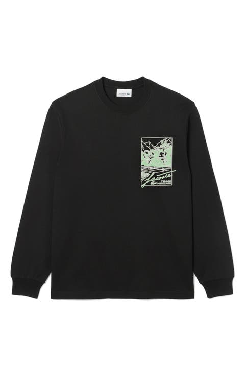 Classic Fit Long Sleeve Cotton Graphic T-Shirt