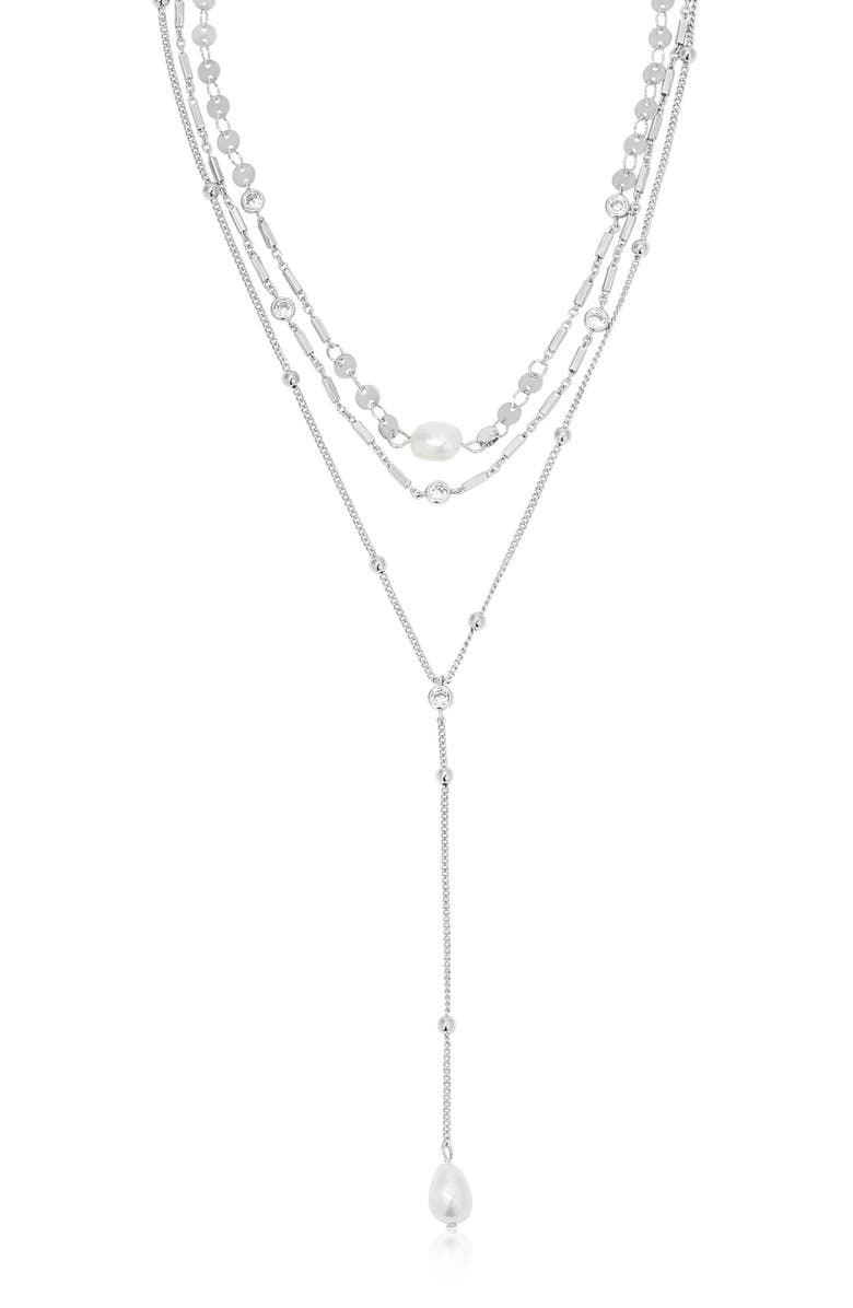 Ettika Forever Falling Y-Necklace, Alternate, color, Silver