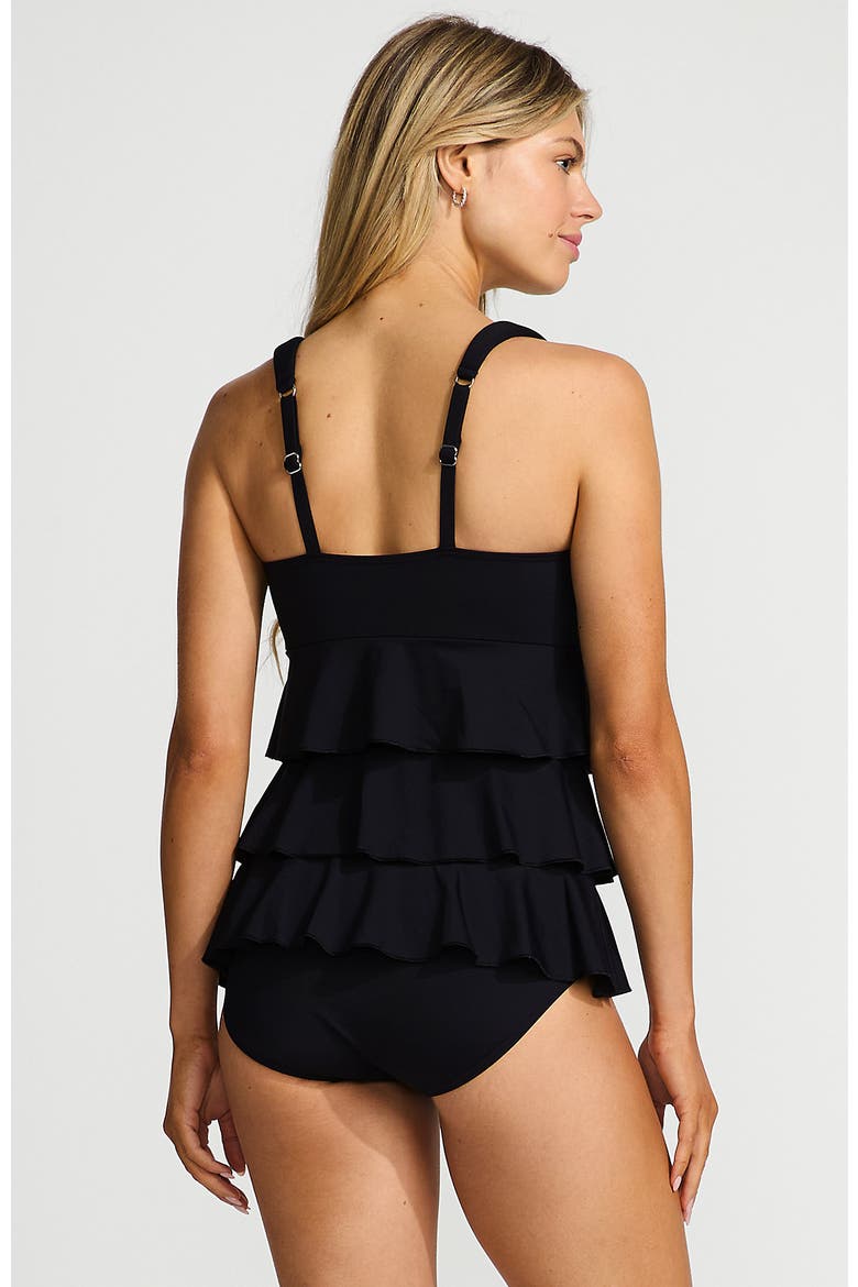 Smoothing Control Ruffle Fauxkini One Piece Swimsuit, Alternate, color, Black