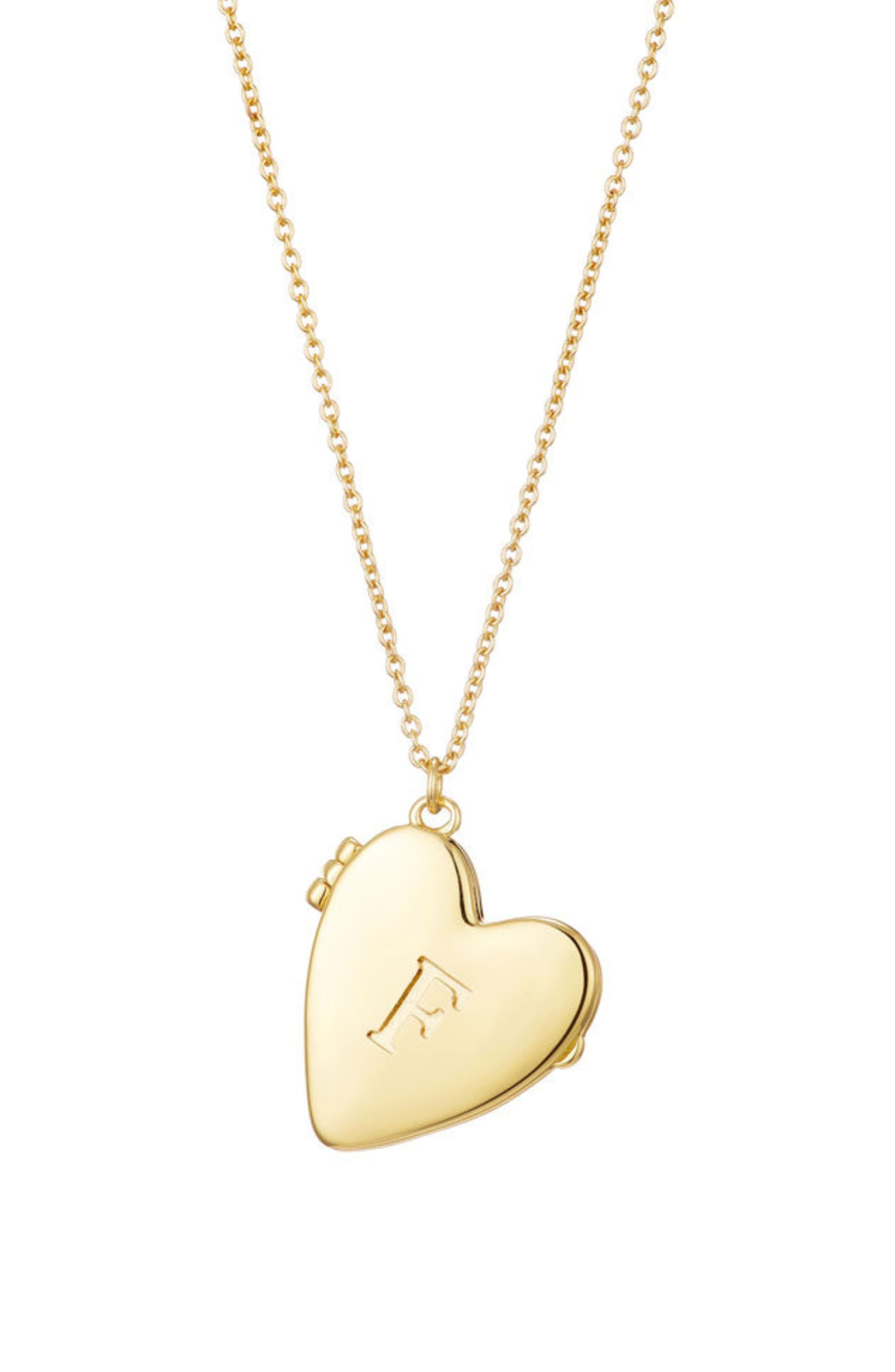 Adornia Initial Heart Locket Pendant Necklace