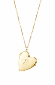 Adornia Initial Heart Locket Pendant Necklace
