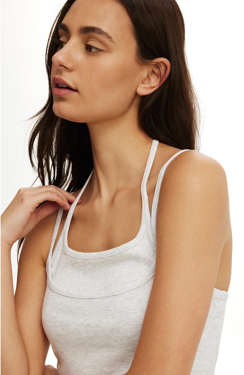 Body Women's Double Layer Cami, Alternate, color, Light Grey Marle