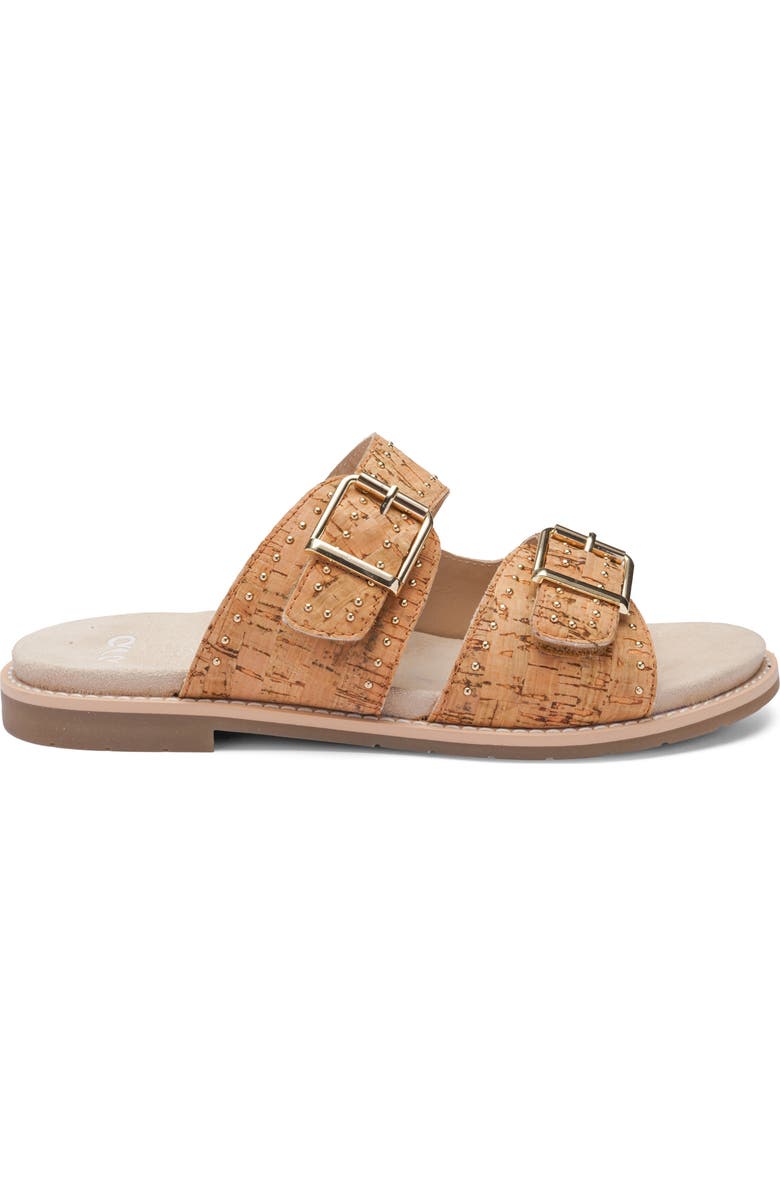 ara Elm Studded Buckle Strap Slide Sandal, Alternate, color, Natural