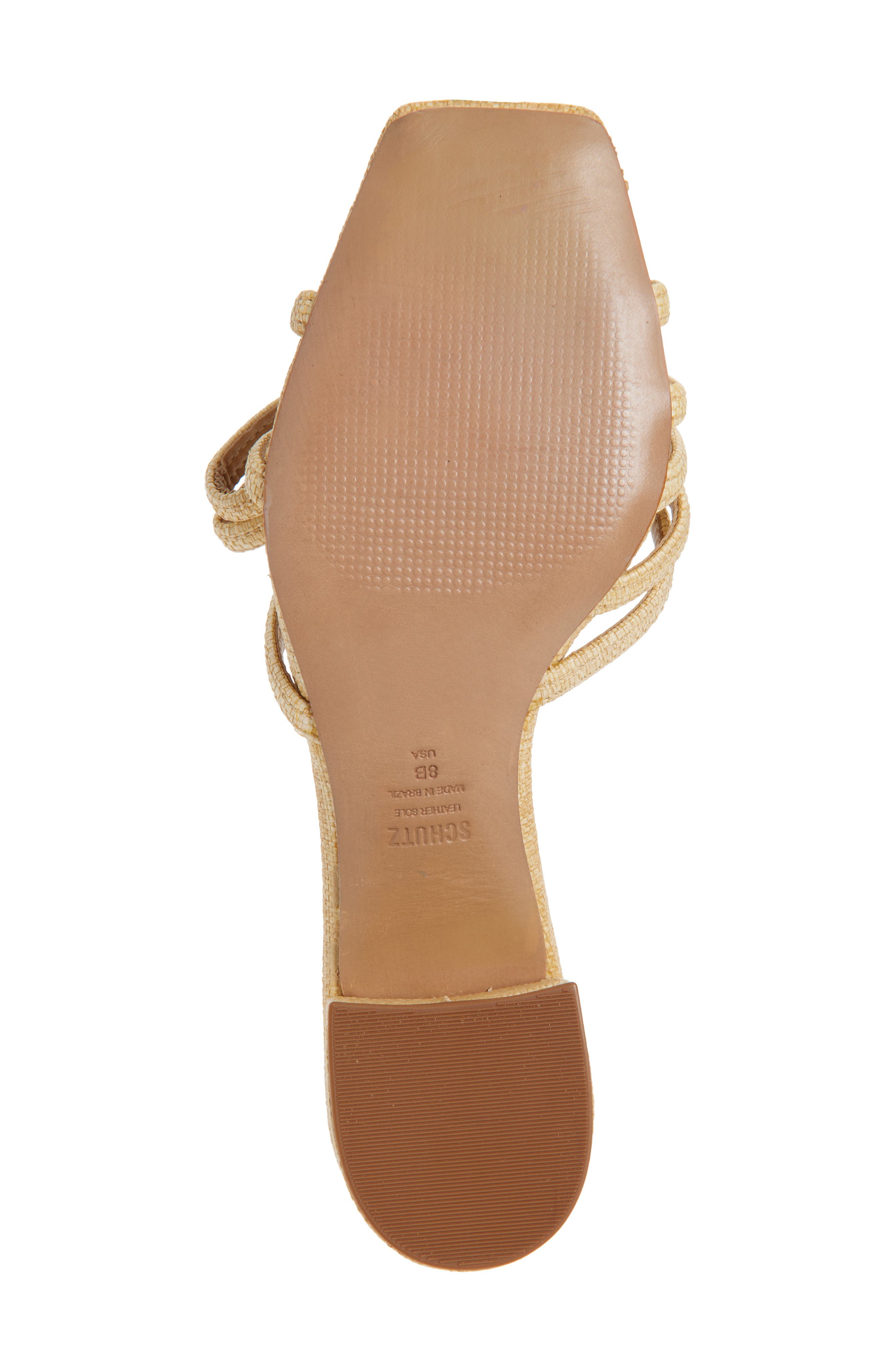 Schutz Blossom Block Heel Sandal, Alternate, color, Palha