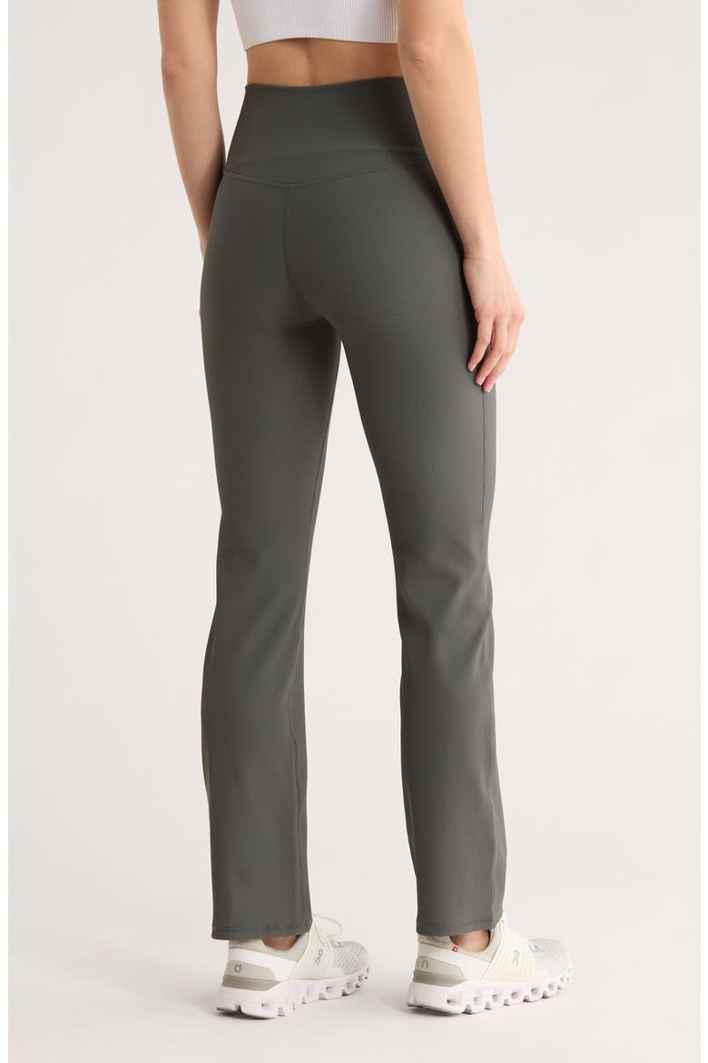 Perform Rib High Waist Bootcut Leggings, Alternate, color, GREEN URBAN