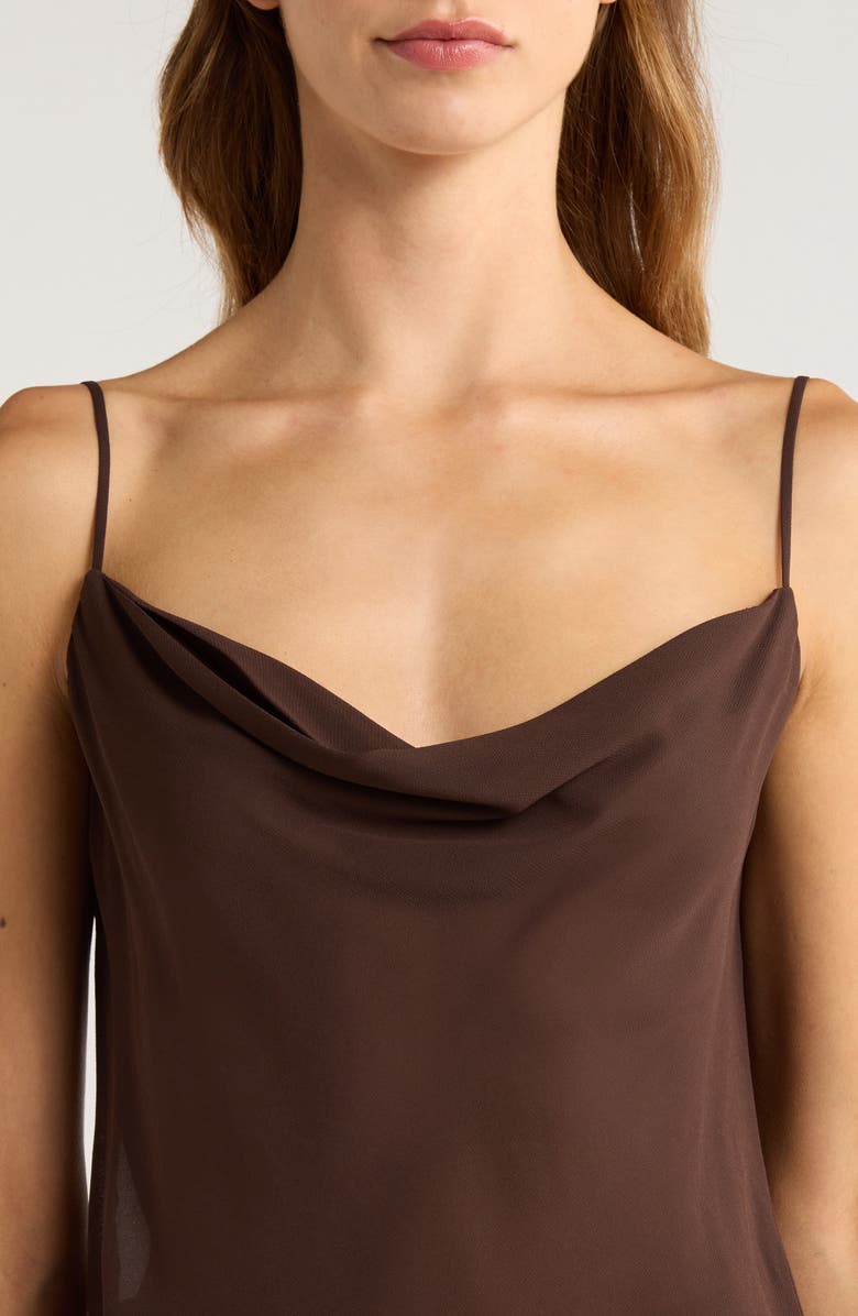 Reformation Astra Floral Cowl Neck Camisole, Alternate, color, Mole