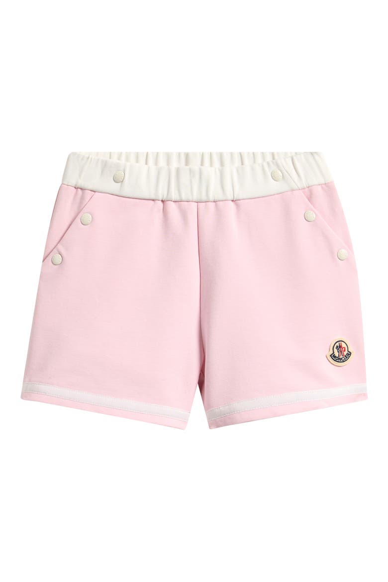 Kids' Logo Patch Fleece Sweat Shorts, Main, color, LIGHT PINK