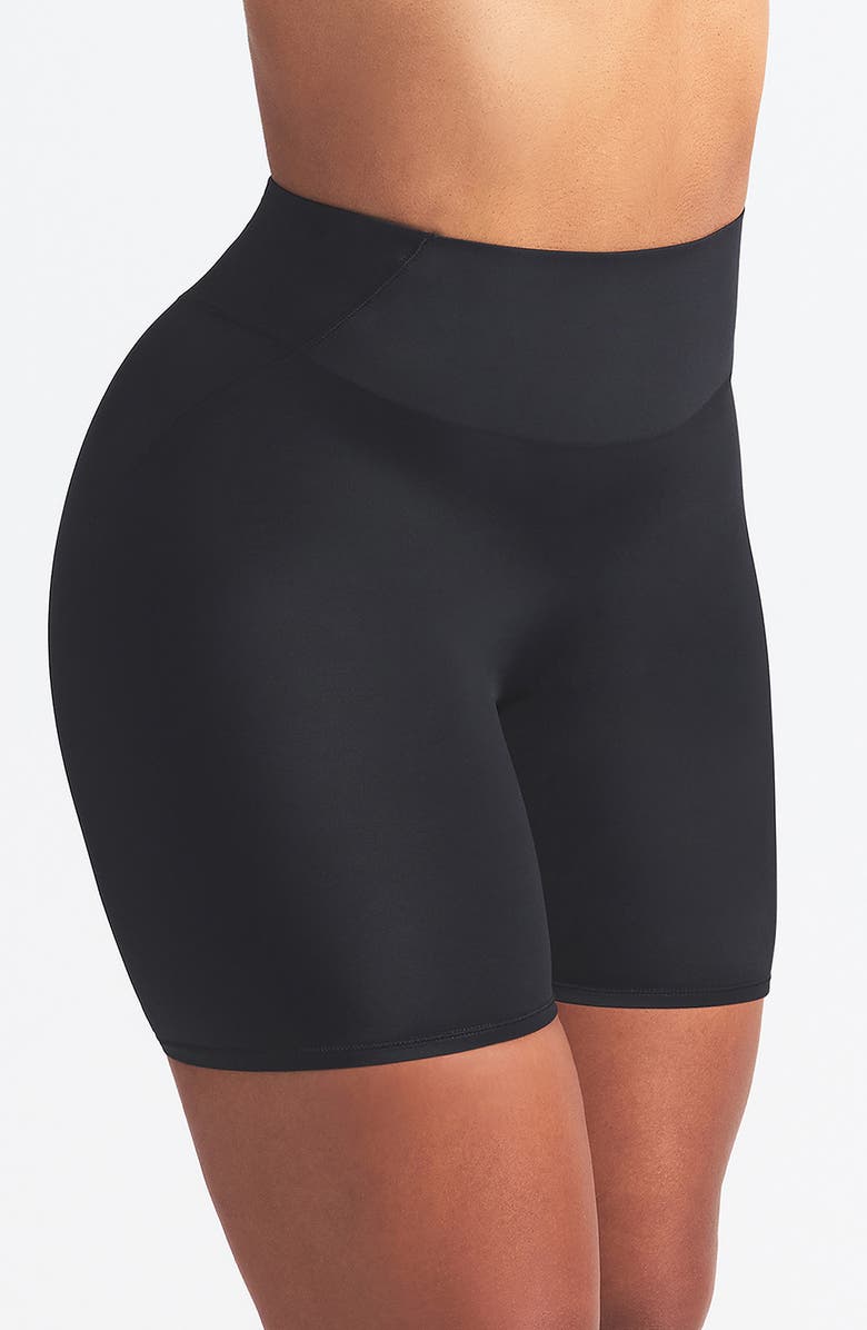 NikeSKIMS Bonded Waist Bike Shorts, Alternate, color, Obsidian