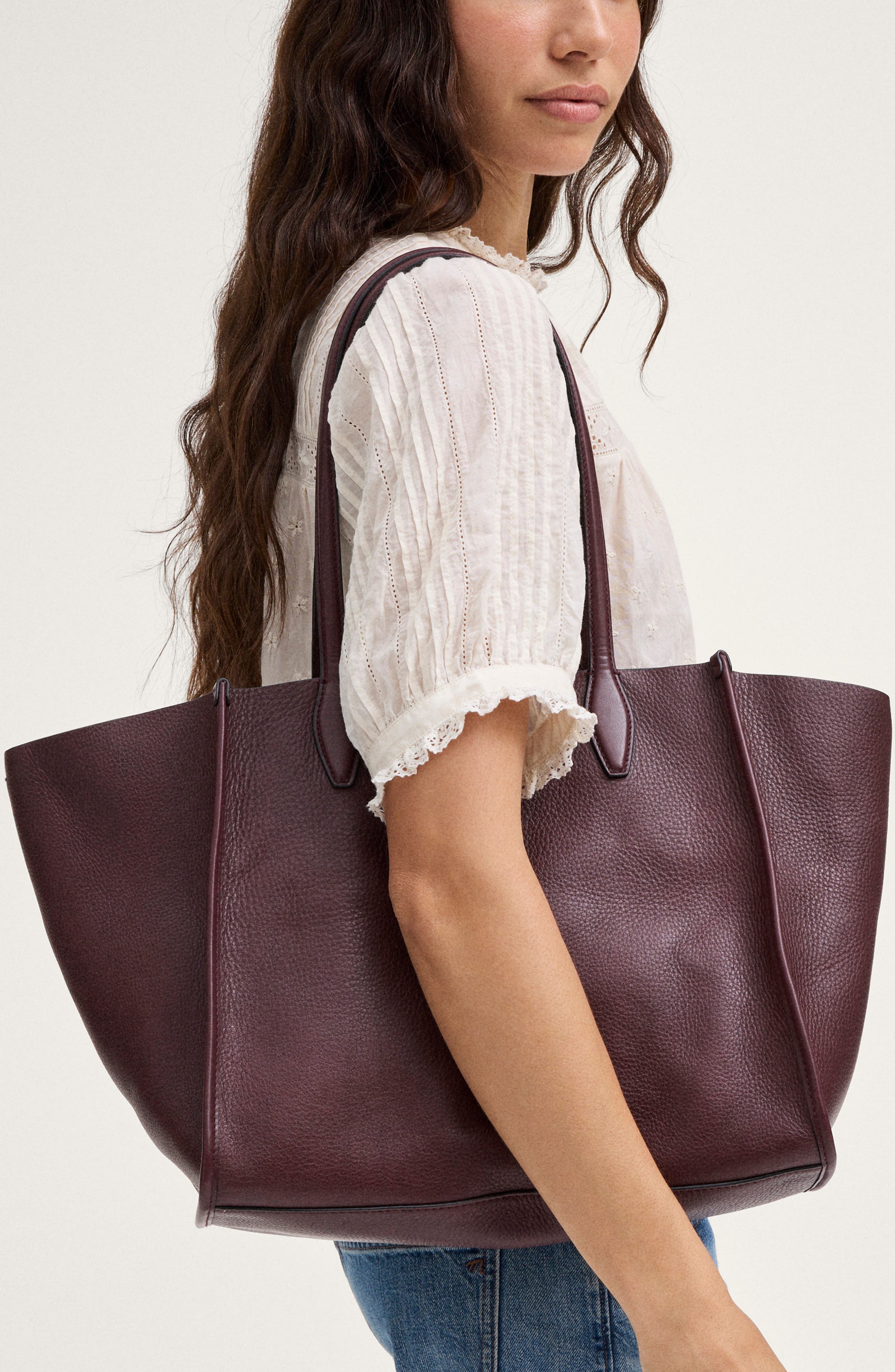Lexington Leather Tote, Alternate, color, DARK BURGUNDY