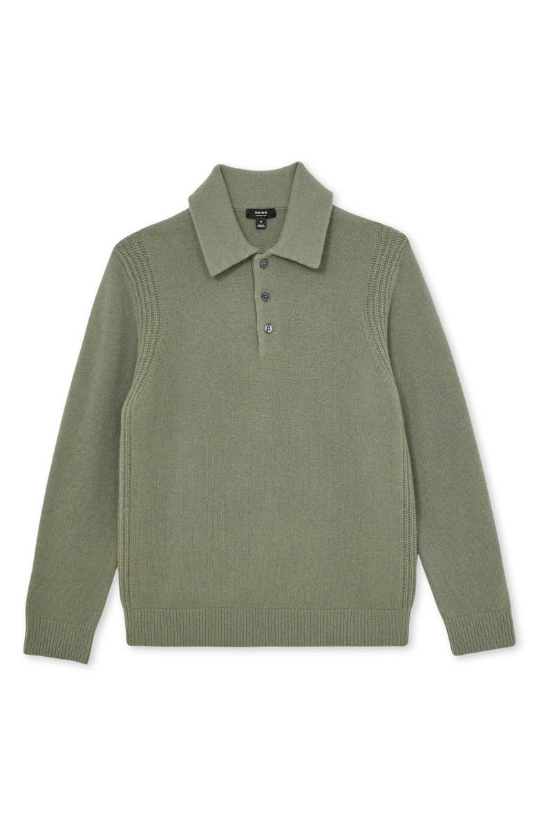 Reiss Deansgate Wool & Cashmere Polo Sweater, Alternate, color, Sage Green