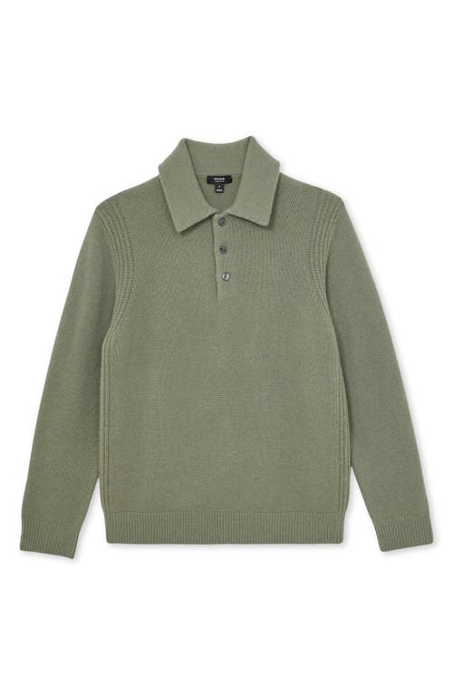 Reiss Sage Green Wool-blend Polo Jumper With Cashmere In Green