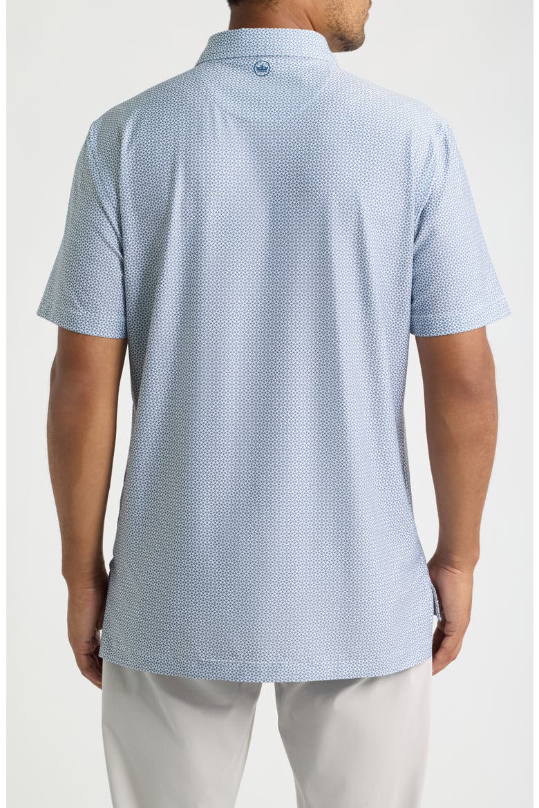 Rambla Microprint Performance Jersey Polo, Alternate, color, WHITE / DARK AMBER/ BLUE