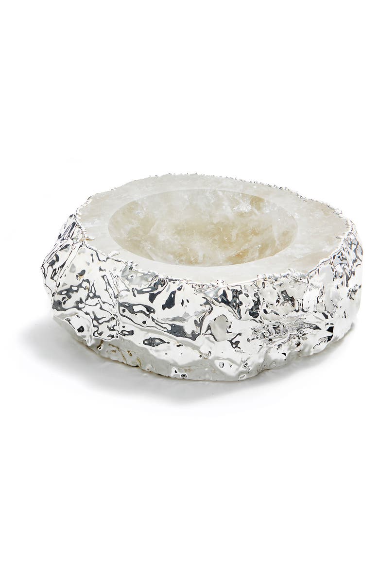 ANNA New York Cascita Quartz Bowl, Main, color, Crystal Silver
