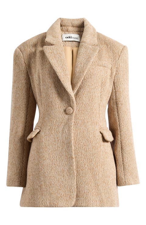 Wool Blend Tweed Blazer