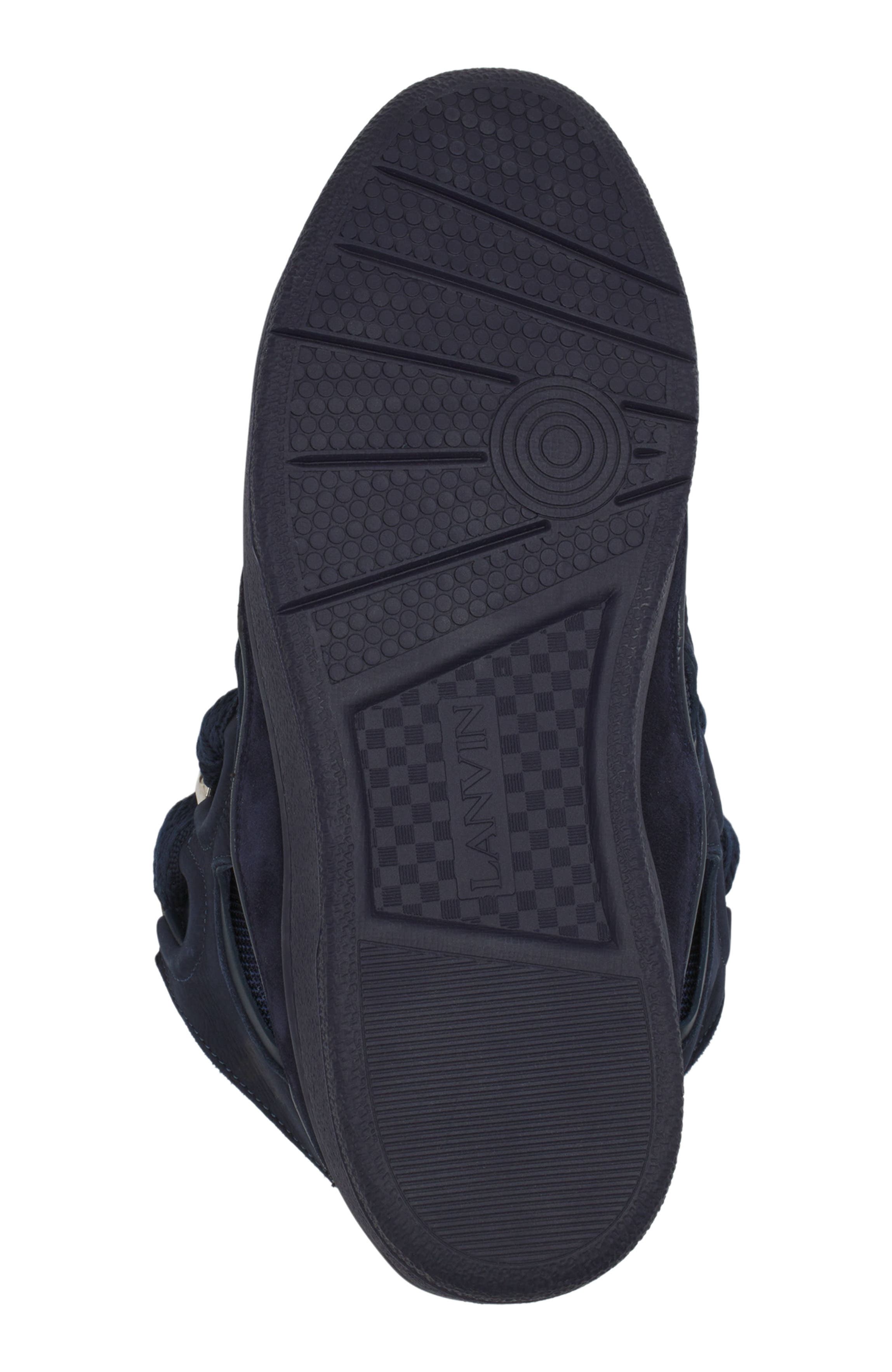 Curb Leather Sneakers, Alternate, color, Navy Blue