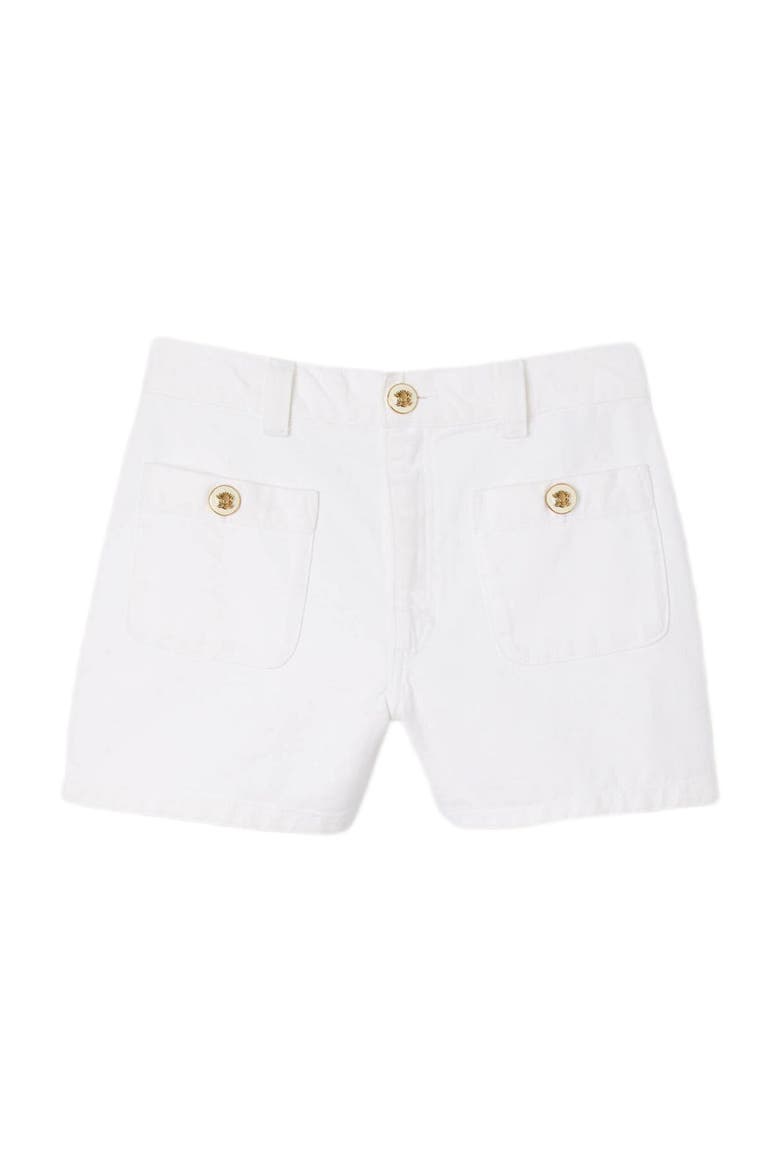 High waist denim shorts, Alternate, color, White