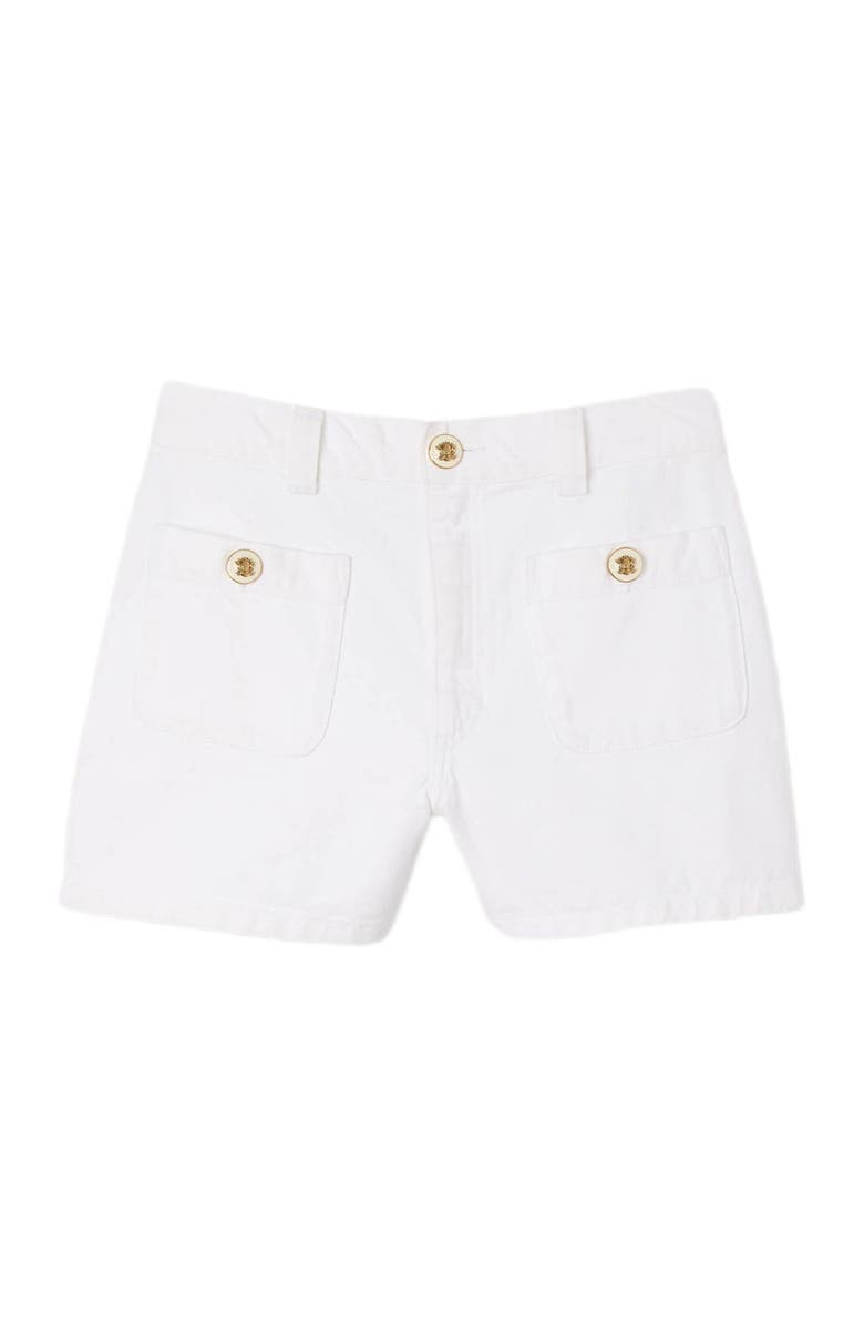 SANDRO High waist denim shorts, Alternate, color,
